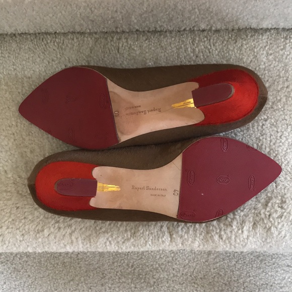 Stunning Rupert Sanderson Italian Camel Pierre Mid-Heel Pumps